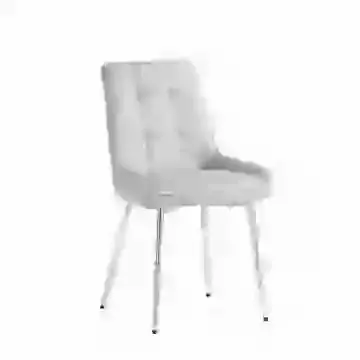 Padded Faux Leather Dining Chair with Chrome Legs (Sold in Pairs)